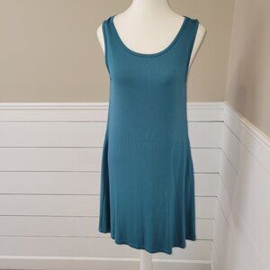 Blue Teal Colored Sleeveless Slip-On Dress Medium Size